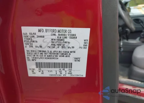 2005 Ford Escape Xlt from USA, damaged, VIN 1FMYU931X5KE09534